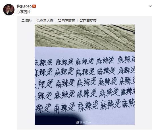 许凯写三字错两字, 粉丝还觉得可爱, 这是什么智障人设?