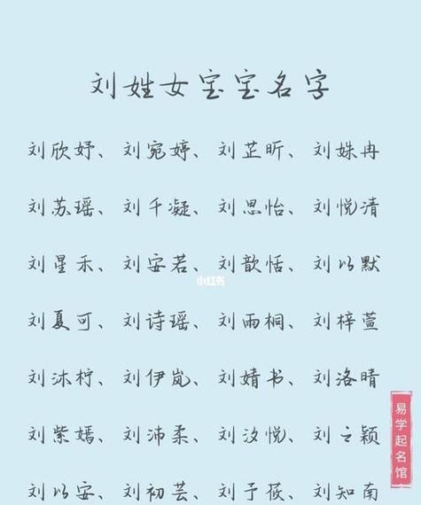 刘姓女宝宝取名大全,姓刘的女孩名字图2