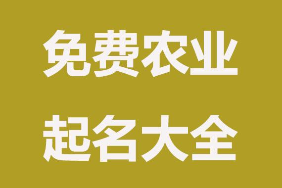 免费农业公司起名字大全